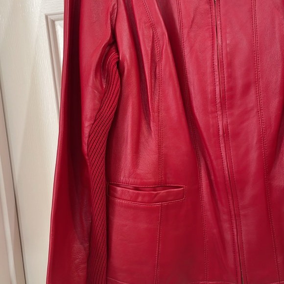 NWT Linea Red Leather Jacket - Picture 4 of 9